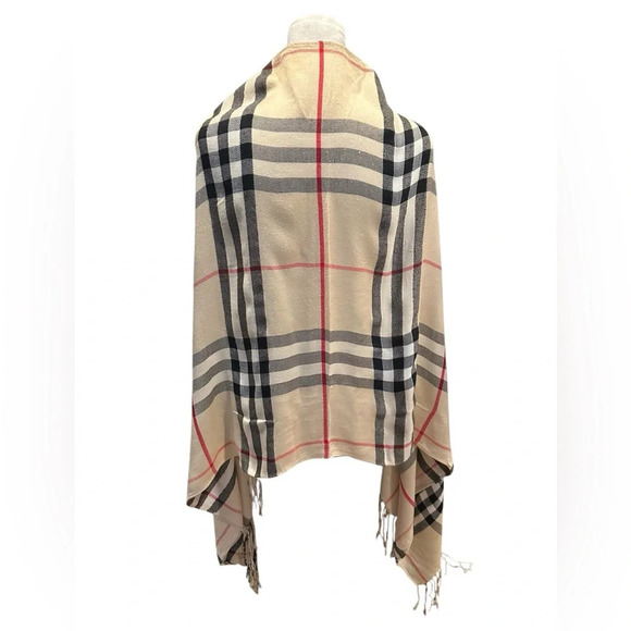 Burberry london check 100%cashmere wide scarf - Picture 2 of 7
